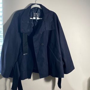 Topshop Navy Pea Coat. Size 2